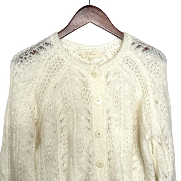Sezane Alma Cardigan Sweater Ecru White Soft Knit Wool Blend Rare HTF SZ Small - Picture 6 of 16